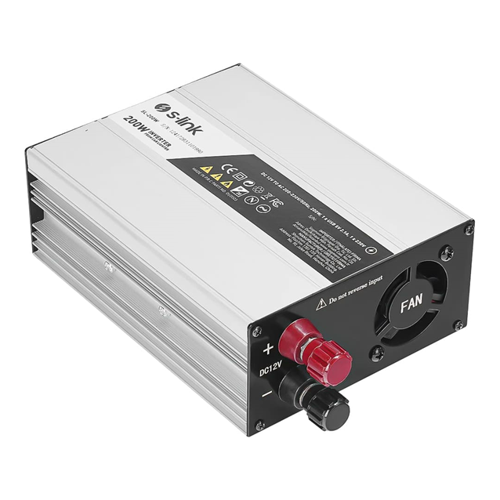 SL-200W-12 200 Watt DC 12V - AC 230V Anahtarlı Tek USB Portlu Çakmaktan Power Inverter