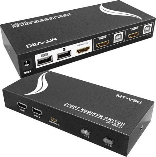PM-14742 2 Port HDMI KVM Switch Ultra HD 4K Kasa Çoklu Bilgisayar Kontrol Cihazı
