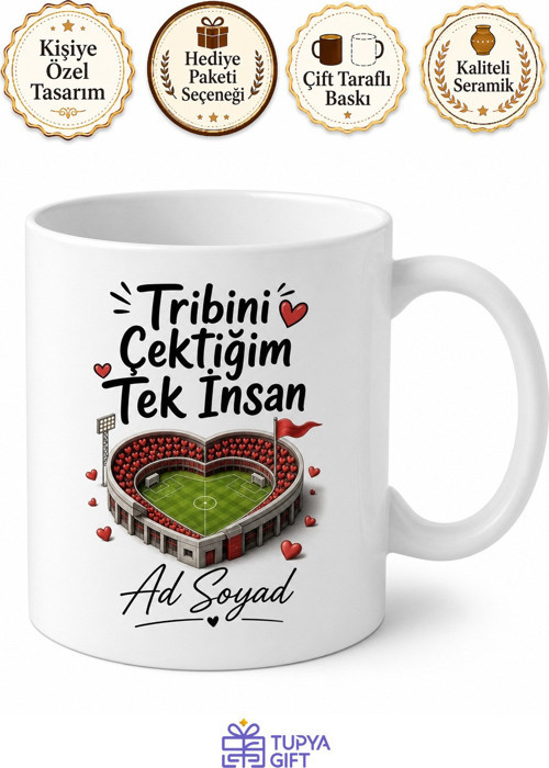 Tribini Çektiğim Tek İnsan Romantik Esprili Sevgili Kupası Hediye Bardak