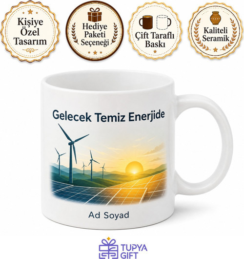 Enerji Dergileri Yenilenebilir Kaynaklar Rüzgar Santralleri Güneş Panelleri Kupa Bardak Hediye
