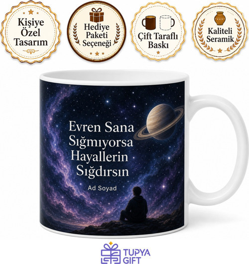 Dünya Uzay Haftası Yıldızlara Bakıp Hayal Kuranlara Kupa Bardak Hediye