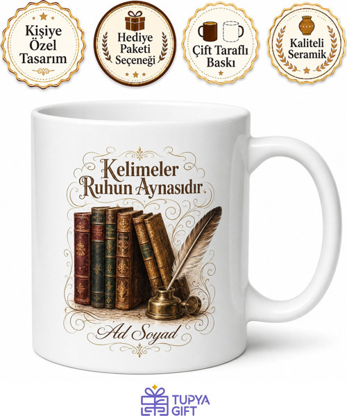 Edebiyat Klasikleri Eski Kitap Ciltleri Kalem Ve Hokka Kupa Bardak Hediye