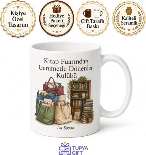 Kitap Fuarı Ganimetleri Torba Torba Kitap Kitaplık Kupa Bardak Hediye