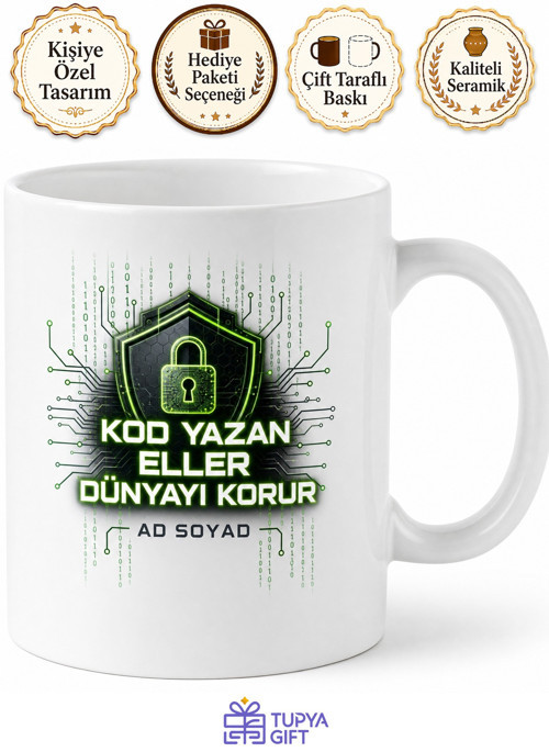 Dünya Siber Günü Hackerlara Özel Tasarım Porselen Kupa Bardak Hediye