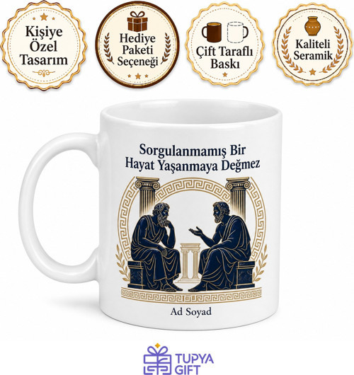 Felsefe Sorgulayan Zihin Platon Aristoteles Düşünce Gücü Kupa Bardak Hediye