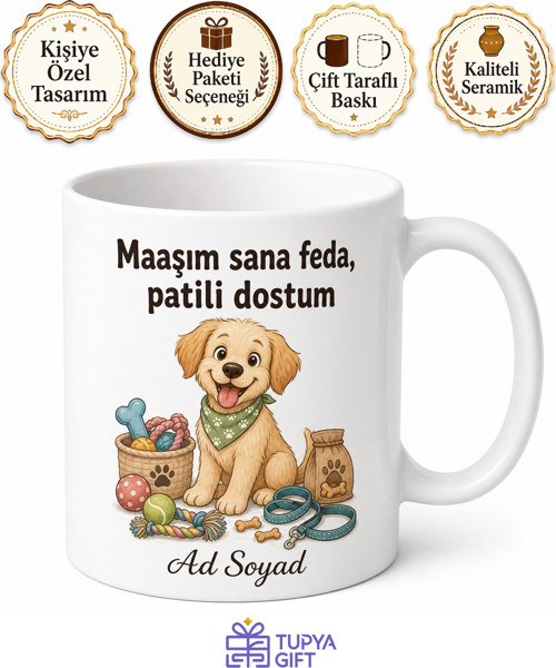 Köpeği İçin Tüm Maaşını Harcayanlara Patili Dost Sponsoru Kupa Bardak Hediye