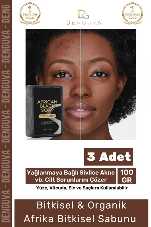 100% Doğal Güzel Kokulu El Yüz Saç Vücut Cilt Onaran Kolajen Etkili Afrika Bitkisel Sabun 3 Adet