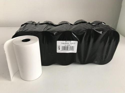 Termal Yazarkasa Pos Rulosu 80 mm x 30 mt Adisyon, Bilgi Fişi vs 10'lu Paket