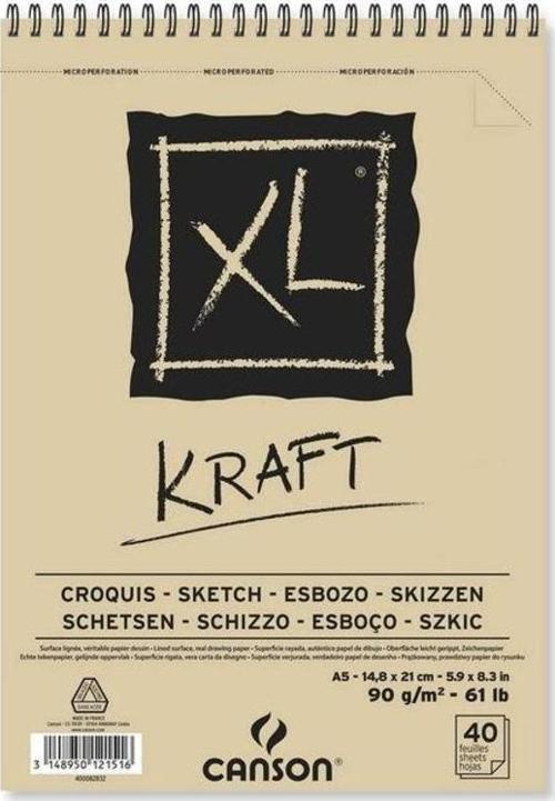 XL Kraft Eskiz Defteri 90 gr. A5 40 Sayfa