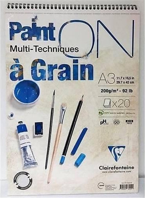 Paint'On Çok Amaçlı Çizim Blok A3 Üstten Spiralli 200 gr. 20 Yaprak