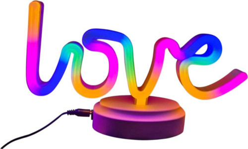Neon Işıklı Love Yazılı Masa Gece Lambası Pil+usb