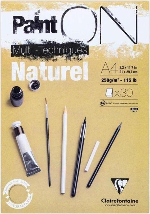Paint'On Naturel Multi-Techniques Karışık Teknik Blok 250 gr. 30 Yp. A4