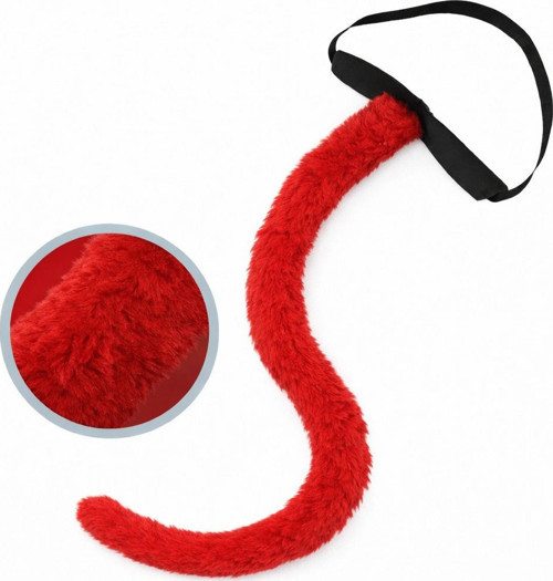 Kırmızı Peluş Kuyruk Şekil Verilebilir 70 Cm