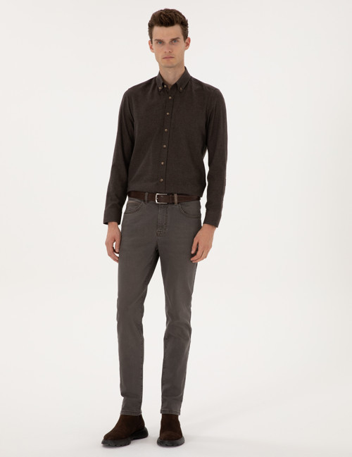Kahverengi Slim Fit Jean Pantolon 50315250-VR197