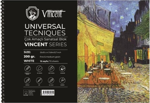 Universal Tecniques White Çok Amaçlı Sanatsal Blok 200 gr 25x35 cm 15 Sayfa