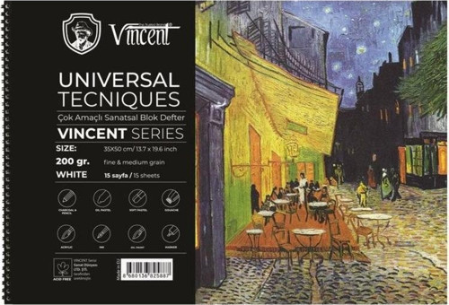 Universal Tecniques White Çok Amaçlı Sanatsal Blok 200 gr 35x50 cm 15 Sayfa