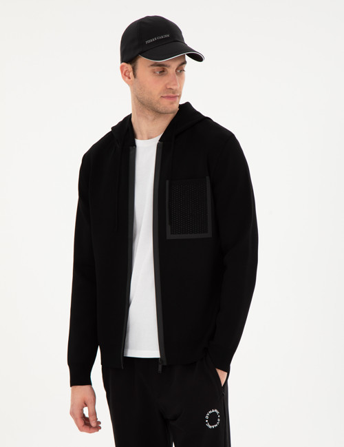 Siyah Regular Fit Yün Karışımlı Triko Hırka 50296463-VR046