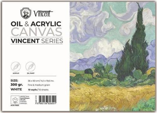 Oil & Acrylic Canvas White Tuval Dokulu Blok 300 gr 36x50 10 Sayfa