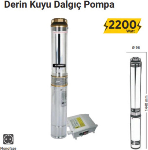 Rtr Max Rtm885 Derin Kuyu Su Dalgıç Pompa Trifaze 3 Hp 154 Mt