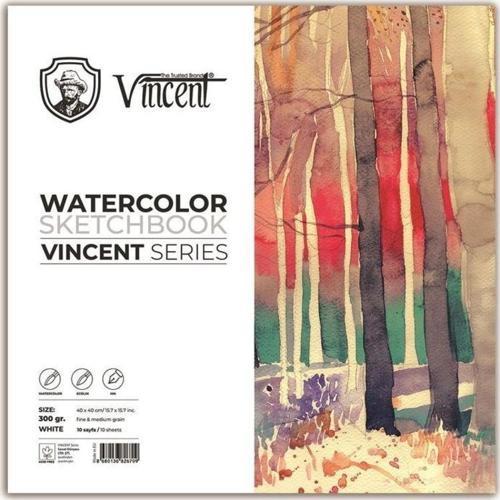 Watercolor Sketchbook White Suluboya Blok 300 gr 40x40 cm 10 Sayfa