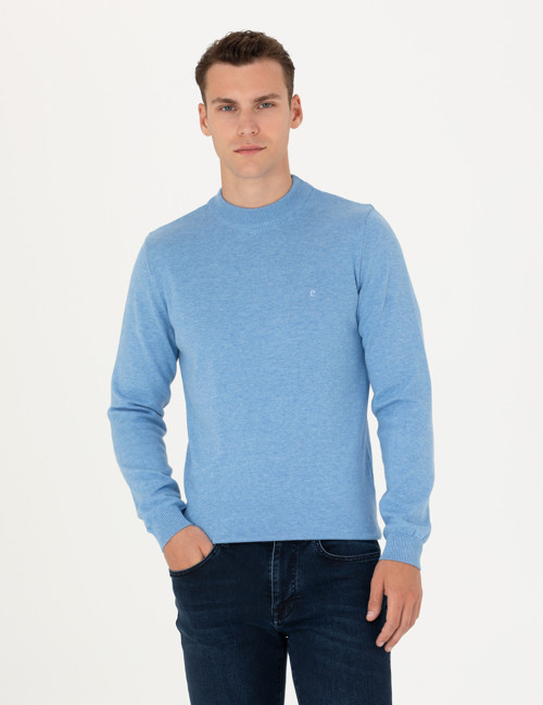 Mavi Melanj Slim Fit Çeyrek Yaka Basic Triko Kazak 50276158-VR113