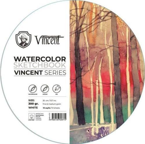 Watercolor Sketchbook White Daire Suluboya Blok 300 gr 35 cm 10 Sayfa