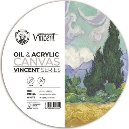 Oil & Acrylic Canvas White Daire Tuval Dokulu Blok 300 gr 25 cm 10 Sayfa