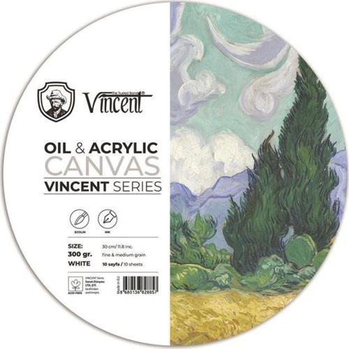 Oil & Acrylic Canvas White Daire Tuval Dokulu Blok 300 gr 30 cm 10 Sayfa