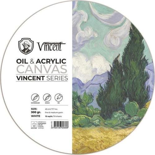 Oil & Acrylic Canvas White Daire Tuval Dokulu Blok 300 gr 45 cm 10 Sayfa