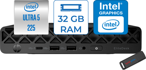 Elitedesk 8 Mini G1 Aı Intel Ultra 5 225 4.9ghz Ddr5 32GB 4tb SSD Intel Graphics Windows 11 Pro Mini Bilgisayar 998V3ETP12 + Zettausb