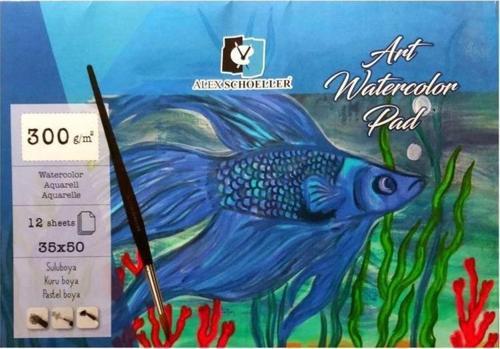 Art Watercolour Pad 35x50 cm Suluboya Blok 300 gr 12 yp