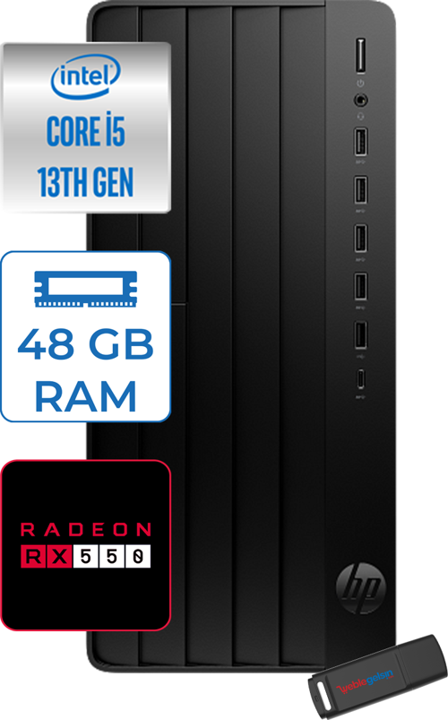 Pro Tower 290 G9 Intel® Core™ I5-13500 48GB 4tb SSD 4GB/RX550 WIN11PRO Mini Tower Masaüstü Bilgisayar 623Y0ET27P20+ZETTAUSBBELLEK