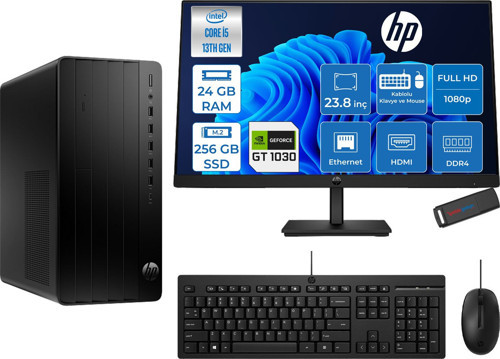 Pro Tower 290 G9 Intel® Core™ I5-13500 24GB 256GB SSD 4GB/GT1030 Freedos +23.8" 100Hz Mon. Mini Tower Masaüstü Bilgisayar M623Y0ET21F06+ZETTAUSBBELLEK