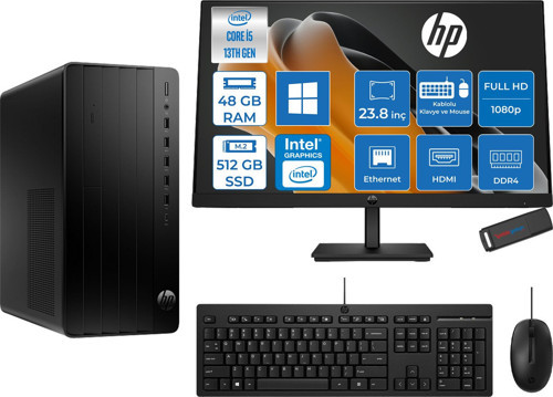 Pro Tower 290 G9 Intel® Core™ I5-13500 48GB 512GB SSD Intel® UHD Graphics 770 WIN11PRO +23.8" 100Hz Mon. Mini Tower Masaüstü Bilgisayar M623Y0ETP17+ZETTAUSBBELLEK