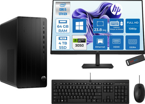 Pro Tower 290 G9 Intel® Core™ I5-13500 64GB 4tb SSD 6GB/RTX3050 WIN11HOME +23.8" 100Hz Mon. Mini Tower Masaüstü Bilgisayar M623Y0ET23H25+ZETTAUSBBELLEK