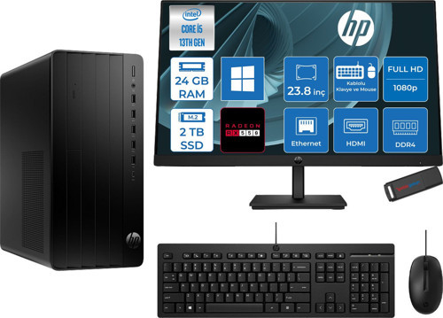 Pro Tower 290 G9 Intel® Core™ I5-13500 24GB 2tb SSD 4GB/RX550 WIN11HOME +23.8" 100Hz Mon. Mini Tower Masaüstü Bilgisayar M623Y0ET27H09+ZETTAUSBBELLEK