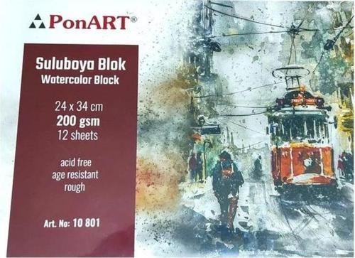 Suluboya Blok  200 gr Rough 24x34 cm 12 yp