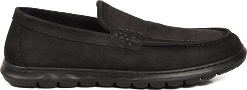Siyah Nubuk Hakiki Deri Anatomik Hafızalı Rahat Taban Erkek Casual Ayakkabı Loafer M732