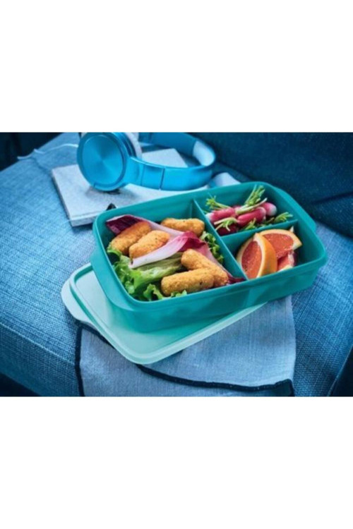 Tupperware Bölmeli Beslenme Kabı Büyük - Turkuaz