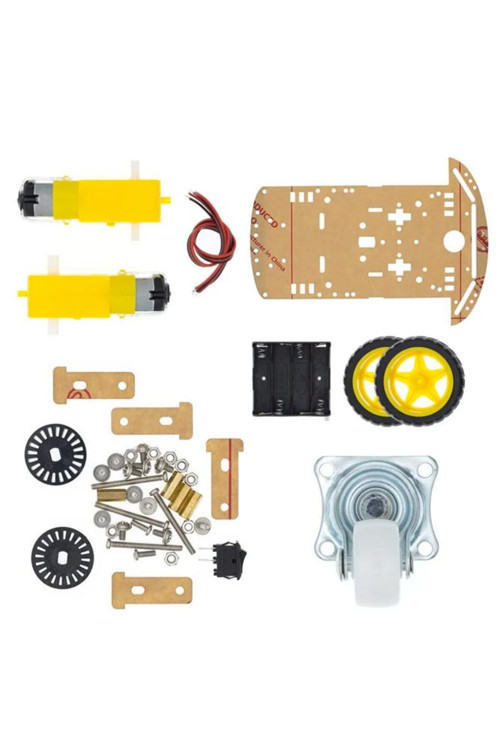 2WD Akıllı Robot Araba Şasi Kiti DIY Pleksi Tekerlek Motor Çizgi İzleyen Engelden Kaçma