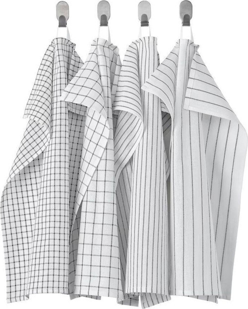 Ikea Rınnıg Kurulama Bezi Beyaz Koyu Gri 45X60 Cm 4 Adet