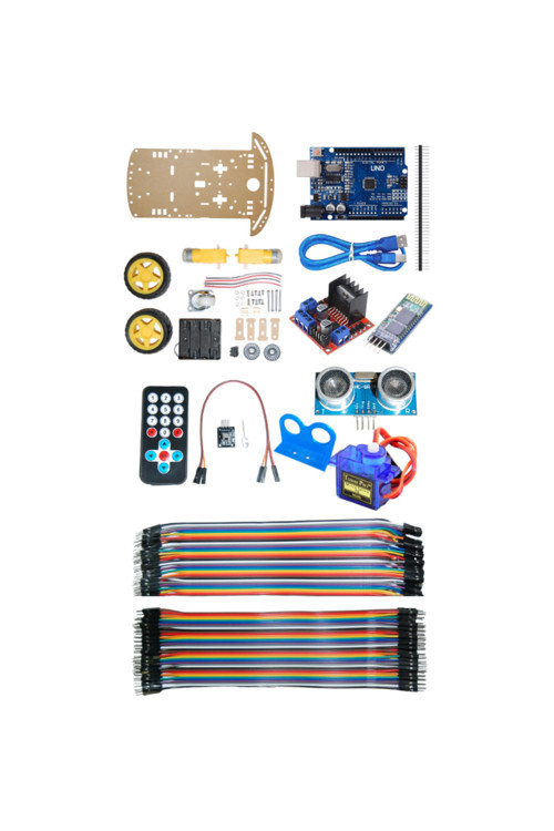 Çok Fonksiyonlu Robot Araba Kiti (Bluetooth + IR Kumanda + Engelden Kaçan)
