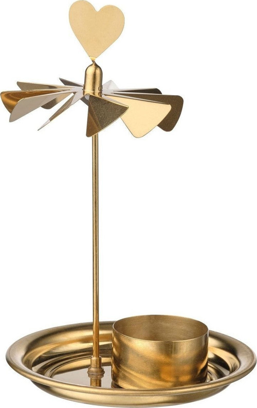 Yılbaşı Temalı Dekoratif Tealight Mumluk, Altın Rengi, 17 Cm