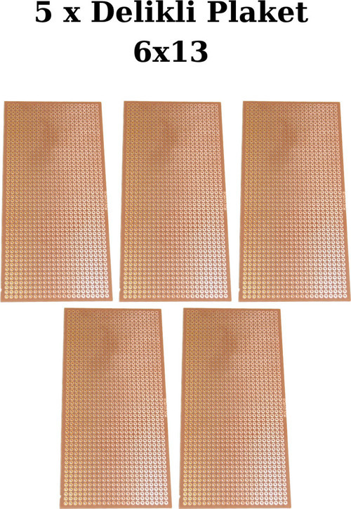 5 Adet Delikli Bakır Plaket - 6x13