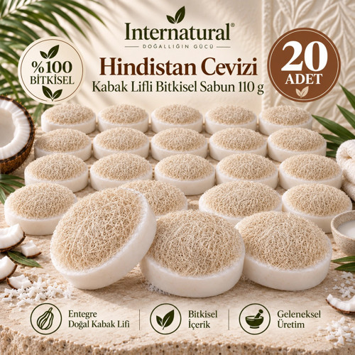 Internatural Ardıç Katranı Kabak Lifli Bitkisel Sabun 20'li Paket (20 x 110 g)