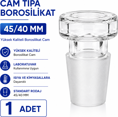 Cam Tıpa Borosilikat 45/40 mm