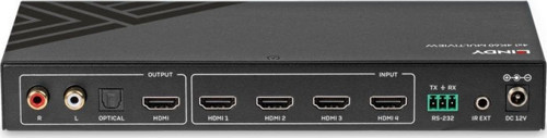 Lindy LIN-38228 4 port Giriş 1 port Çıkış RS232 4K 60Hz Kumandalı HDMI Çoklayıcı