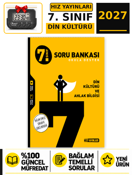 Hız 2027 7.Sınıf DİN KÜLTÜRÜ %100 Maarif Yeni Müfredat Beceri Temelli Soru Bankası+Kronometre