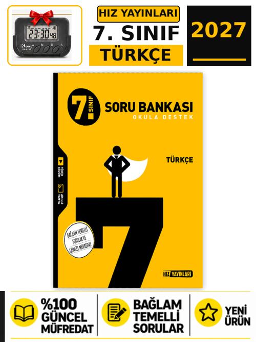 Hız 2027 7.Sınıf TÜRKÇE %100 Maarif Yeni Müfredat Beceri Temelli Soru Bankası +Kronometre