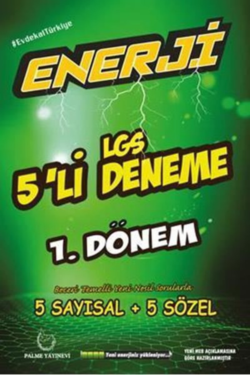 Palme Yayınevi Hazırlık 8. Sınıf Enerji Lgs 1. Dönem 5 Li Deneme